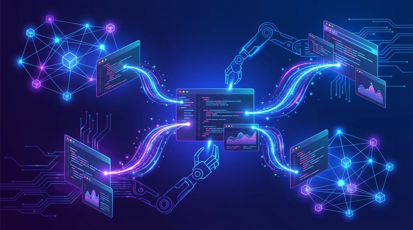 Agentic Workflowsによる自律的コーディングの概念図