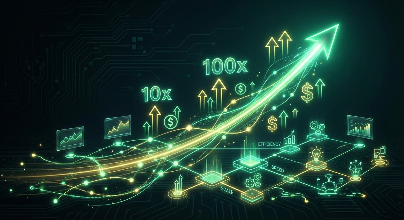 AI-Nativeスタートアップの急成長を示す概念図