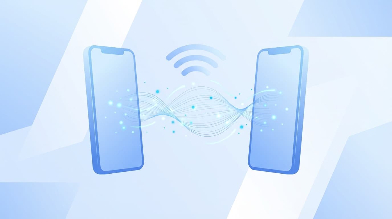 AirDropでiPhone同士がファイルを送受信するイメージイラスト