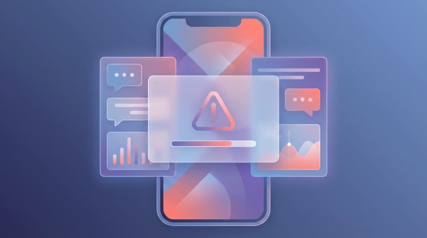 ChatGPT・Claude・Geminiの利用制限に達したスマートフォン画面のイラスト