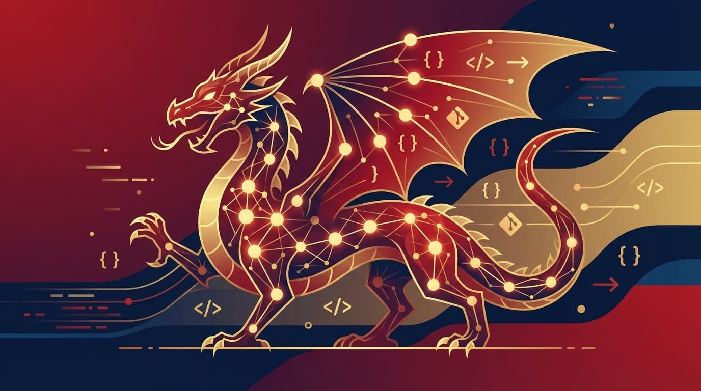 DeepSeek V4とオープンソースAI: ニューラルネットワークとオープンソースの融合を表す抽象的イラストレーション