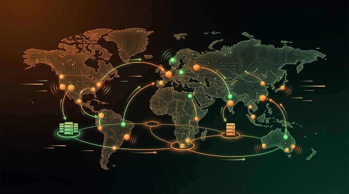 Edge-Firstアーキテクチャとグローバル配信のコンセプトイラスト
