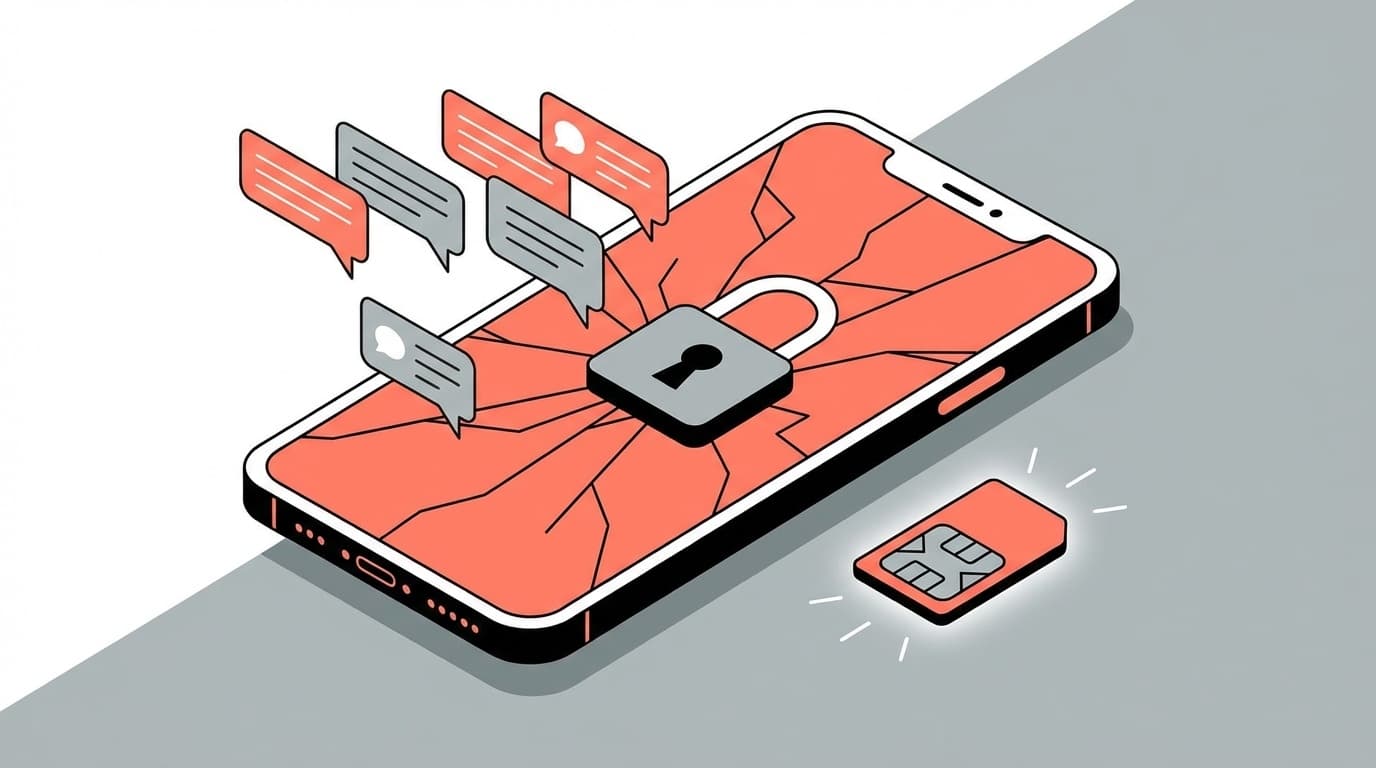 eSIMの再発行でSMS認証コードが届かないトラブルのイメージ