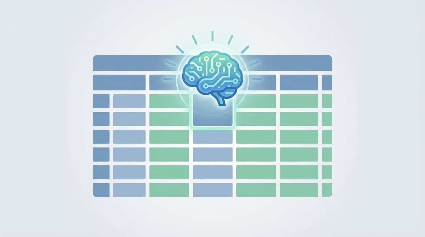 ExcelのCOPILOT関数のイメージ — スプレッドシートのセルからAIが呼び出される様子
