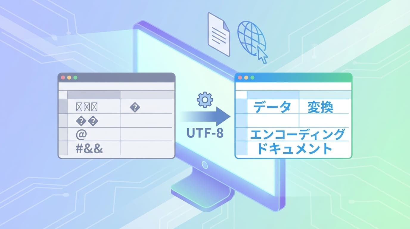 ExcelでCSVファイルの文字化けを直す方法のイメージ
