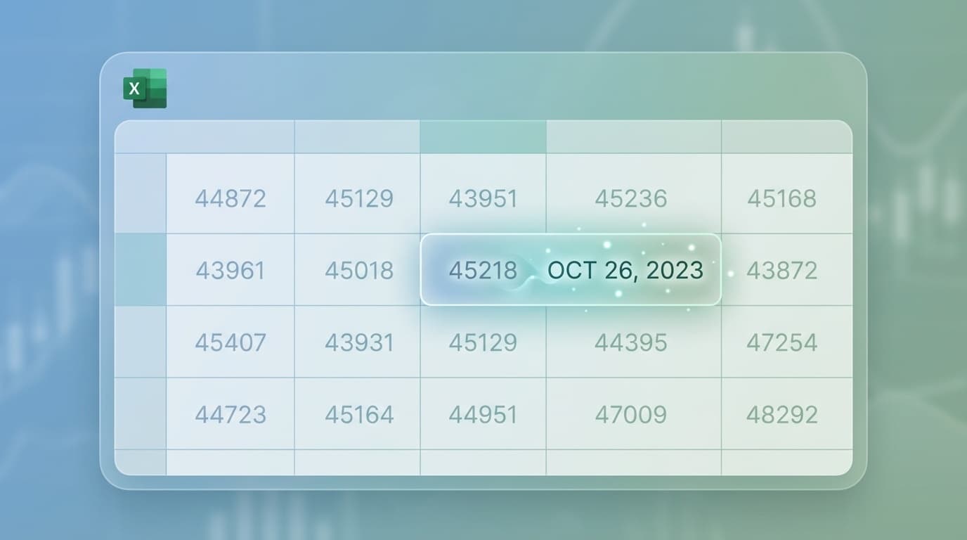 Excelで日付がシリアル値(5桁の数字)になる問題と直し方のイメージ
