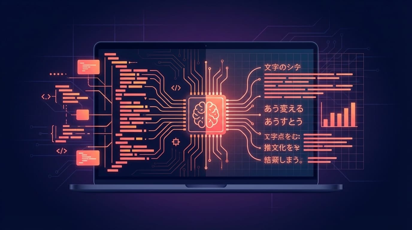 ExcelのVBAコードをAIが解読するイメージイラスト