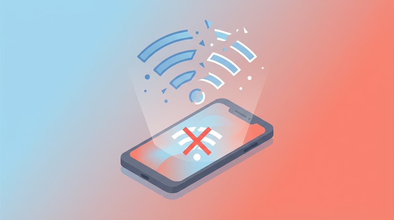iPhoneのWi-Fi接続が切断されるイメージイラスト