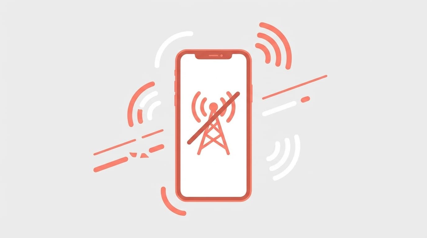 iPhoneのモバイルデータ通信が繋がらないイメージ