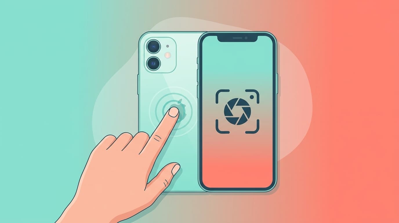 iPhoneの背面をタップしてスクリーンショットを撮るイラスト