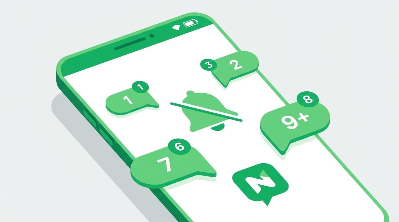 LINEのメッセージ通知が届かないスマホ画面のイラスト