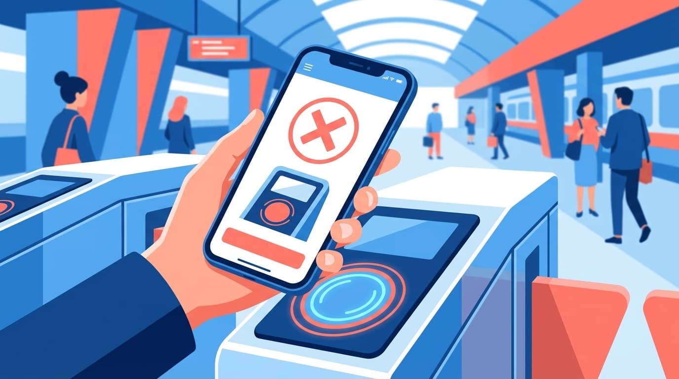 機種変更後にモバイルSuica・PASMOが改札で使えないイメージ