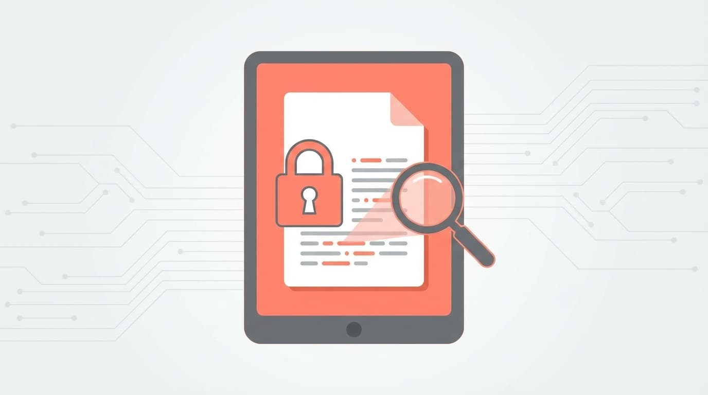 PDFの文字がコピーできない問題をOCRで解決するイメージイラスト