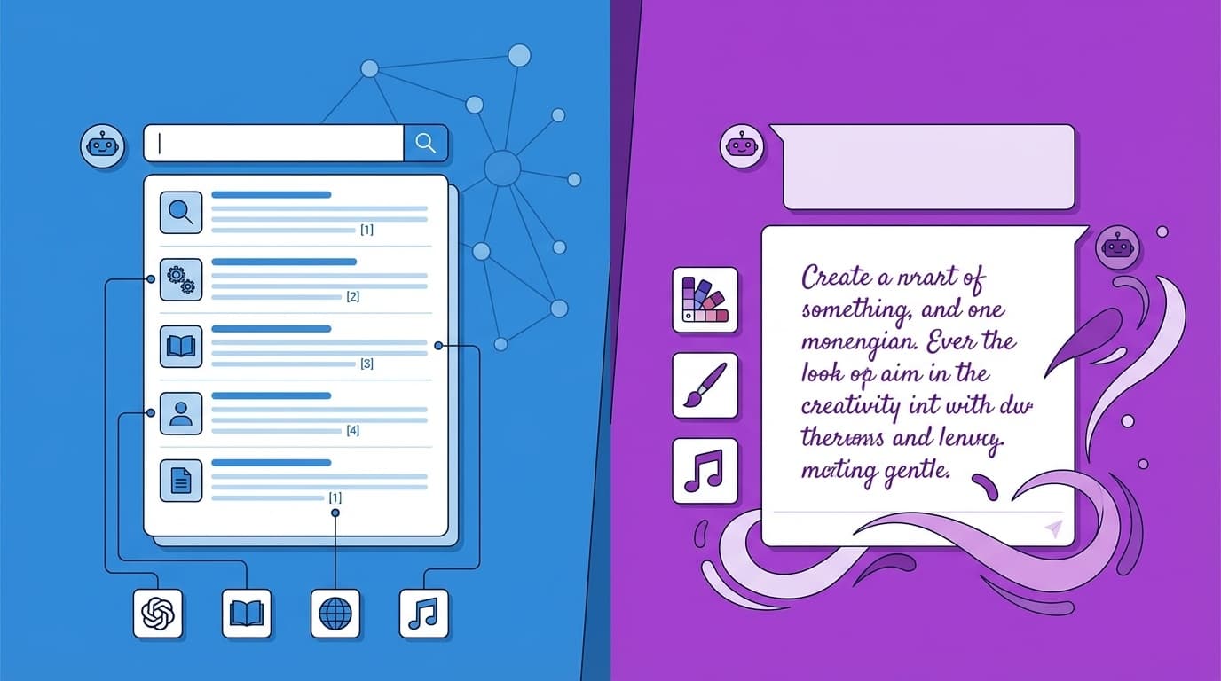 Perplexity AIとChatGPTの比較イラスト