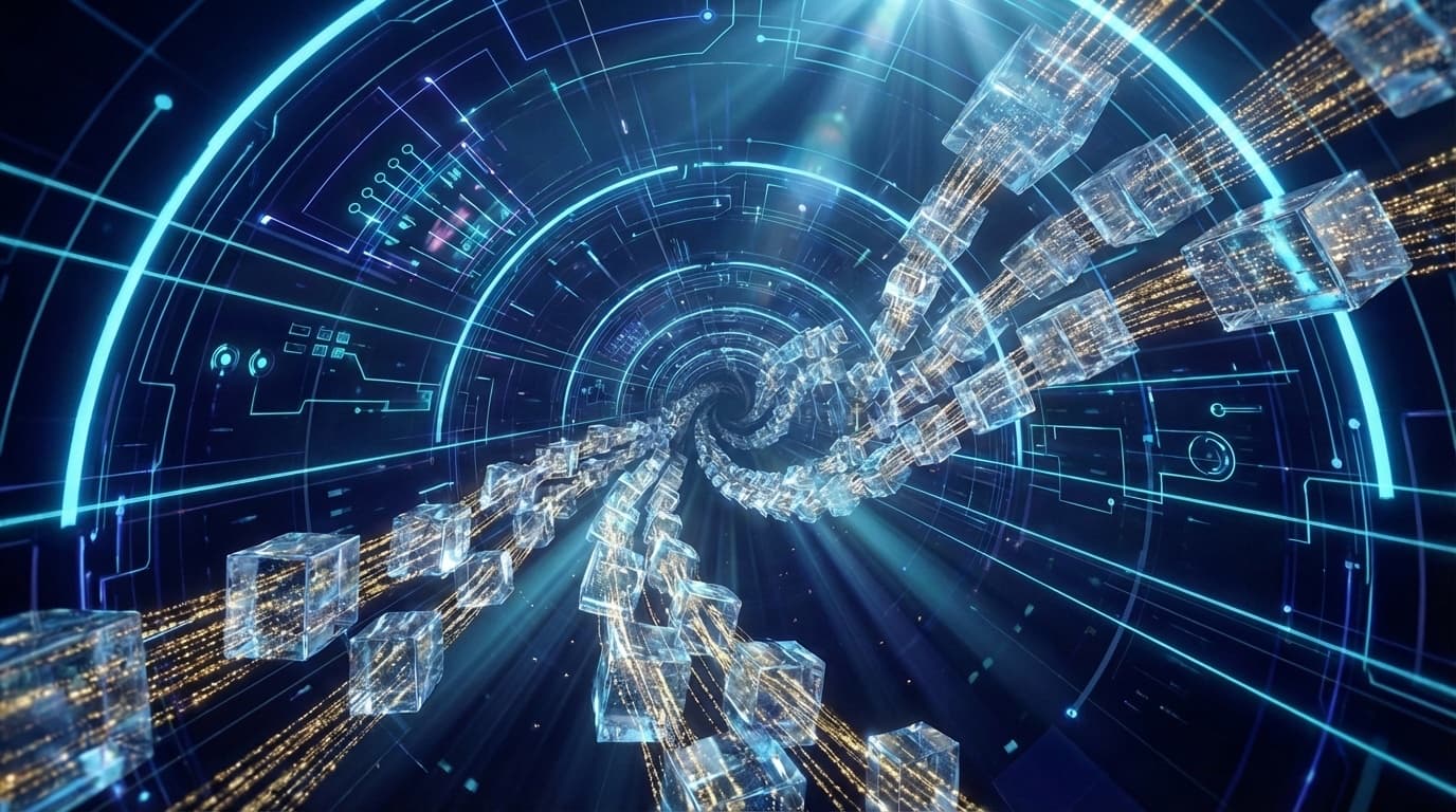 再帰するフレームとグリッドで長文処理を表現した抽象イメージ