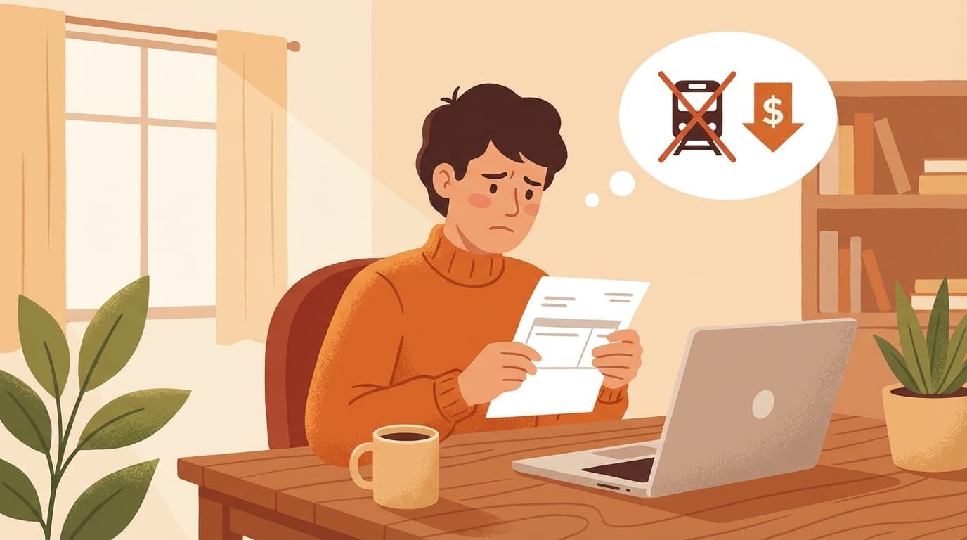 在宅勤務で給与明細を確認する人のイラスト