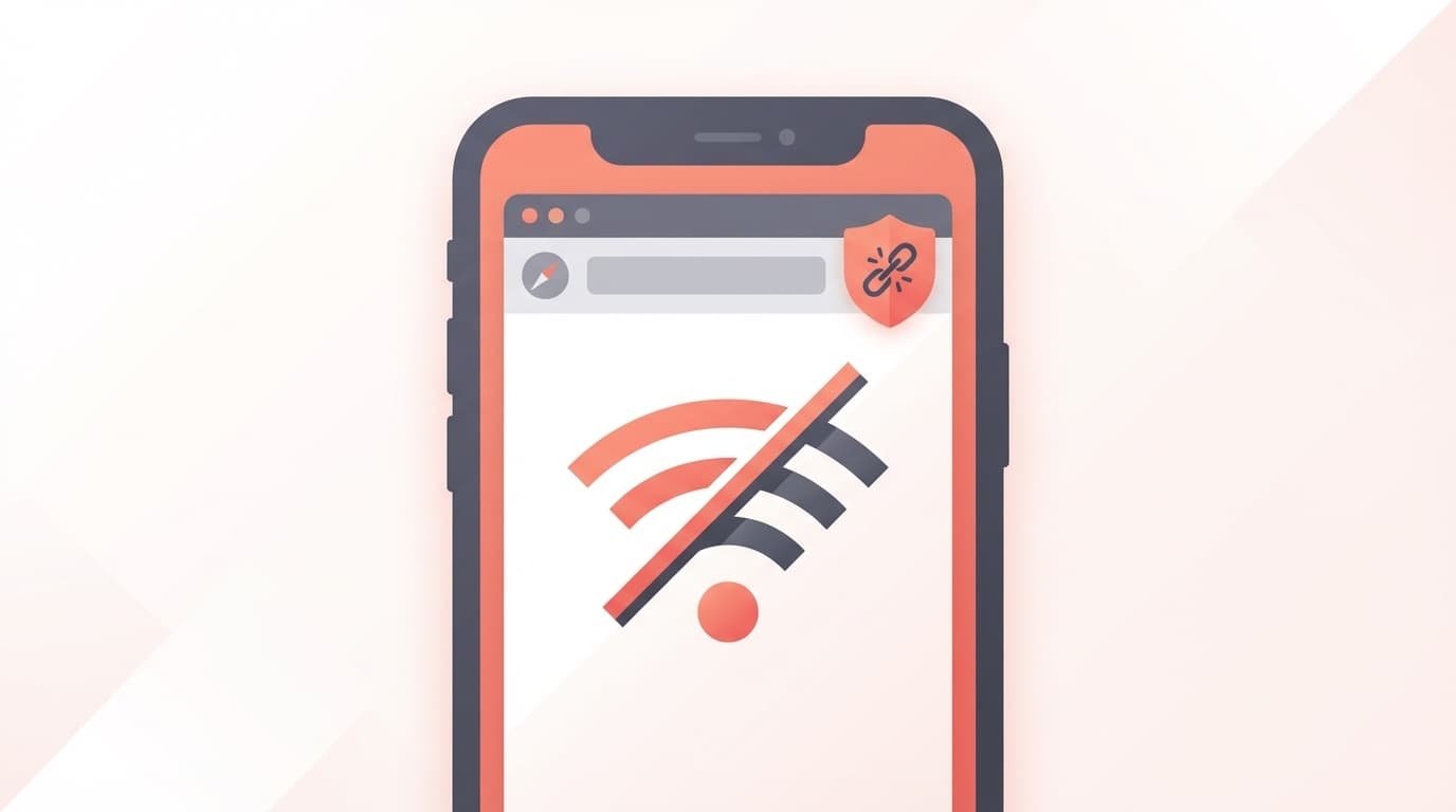 SafariのiCloudプライベートリレー接続エラーのイメージイラスト