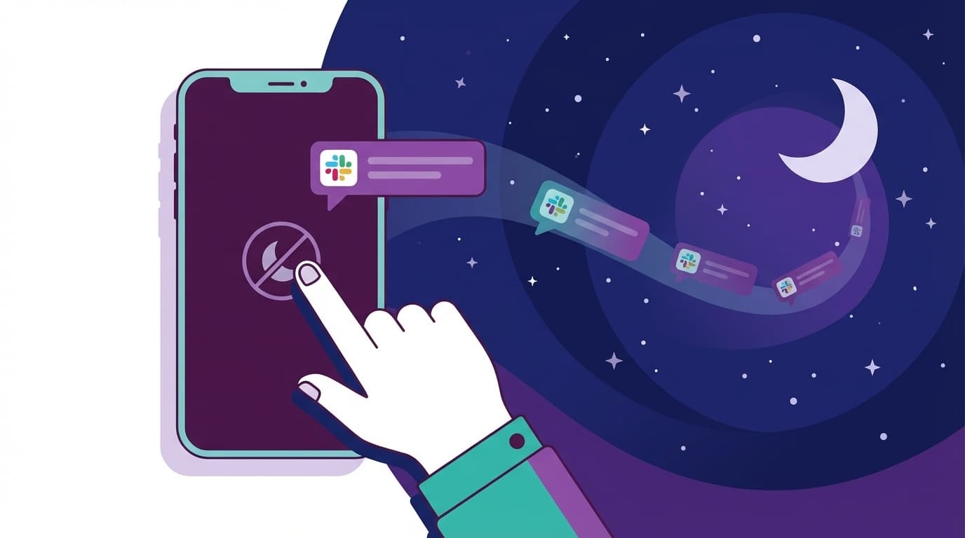 Slackの通知をオフにするイメージ:スマートフォンの通知を消音する様子