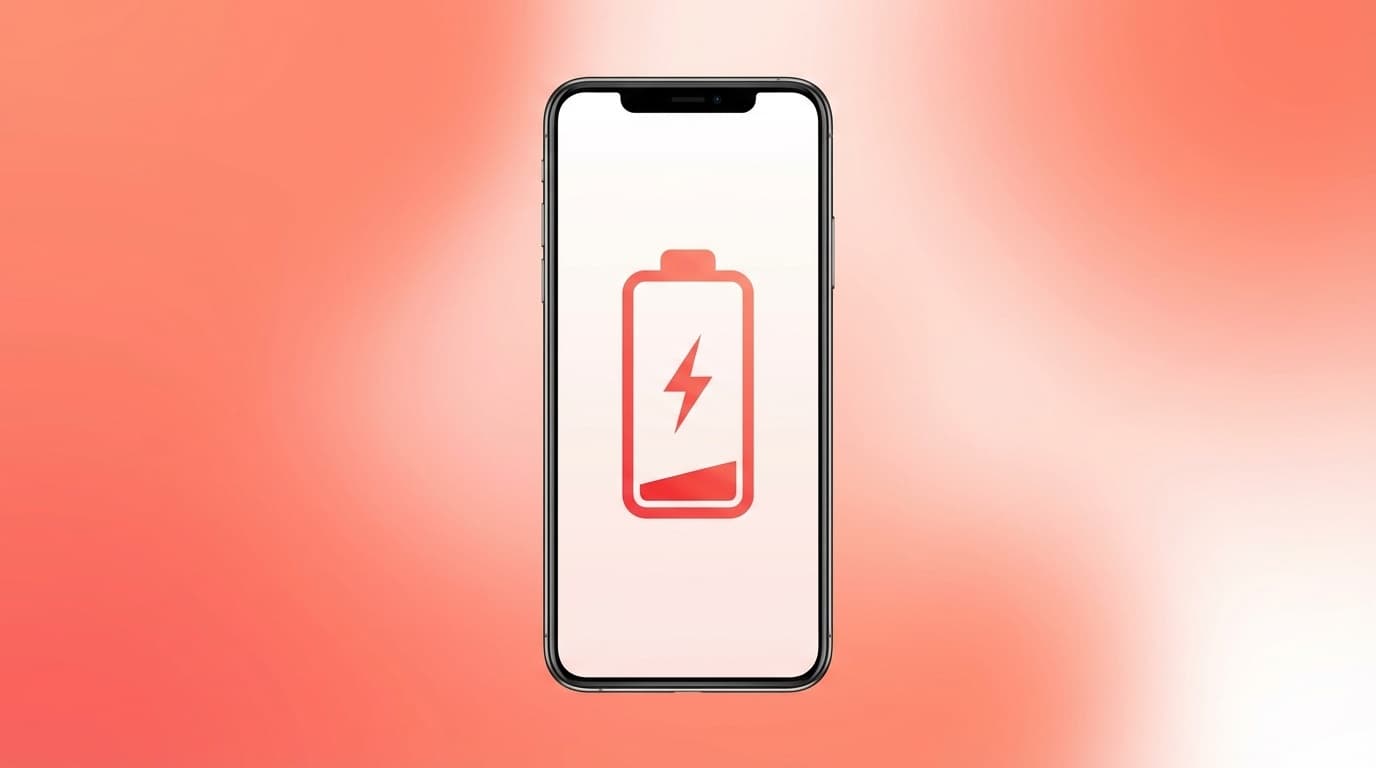 スマホのバッテリー残量が少なくなった画面のイラスト