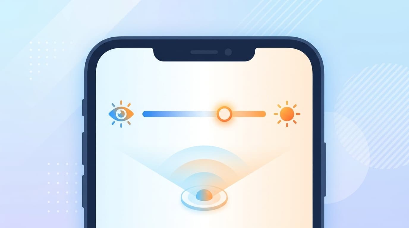 スマホの画面の明るさ自動調節設定のイメージ