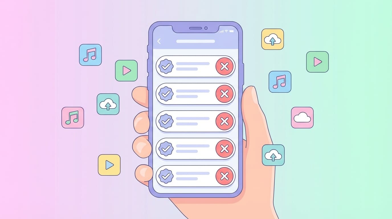 スマホのサブスクリプション一覧画面と月額課金の確認・解約イメージ