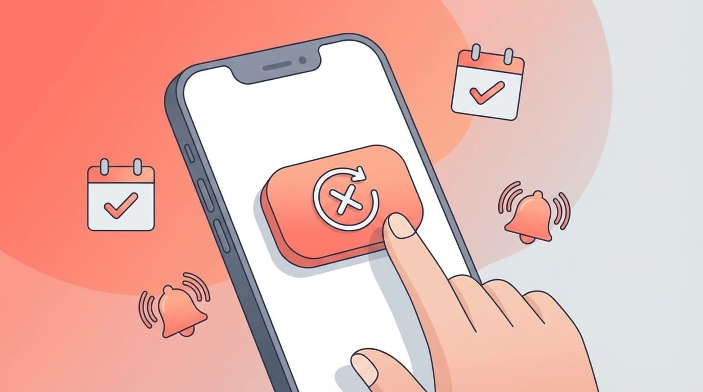 サブスクの即解約テクニックを表すスマートフォンとカレンダーのイラスト