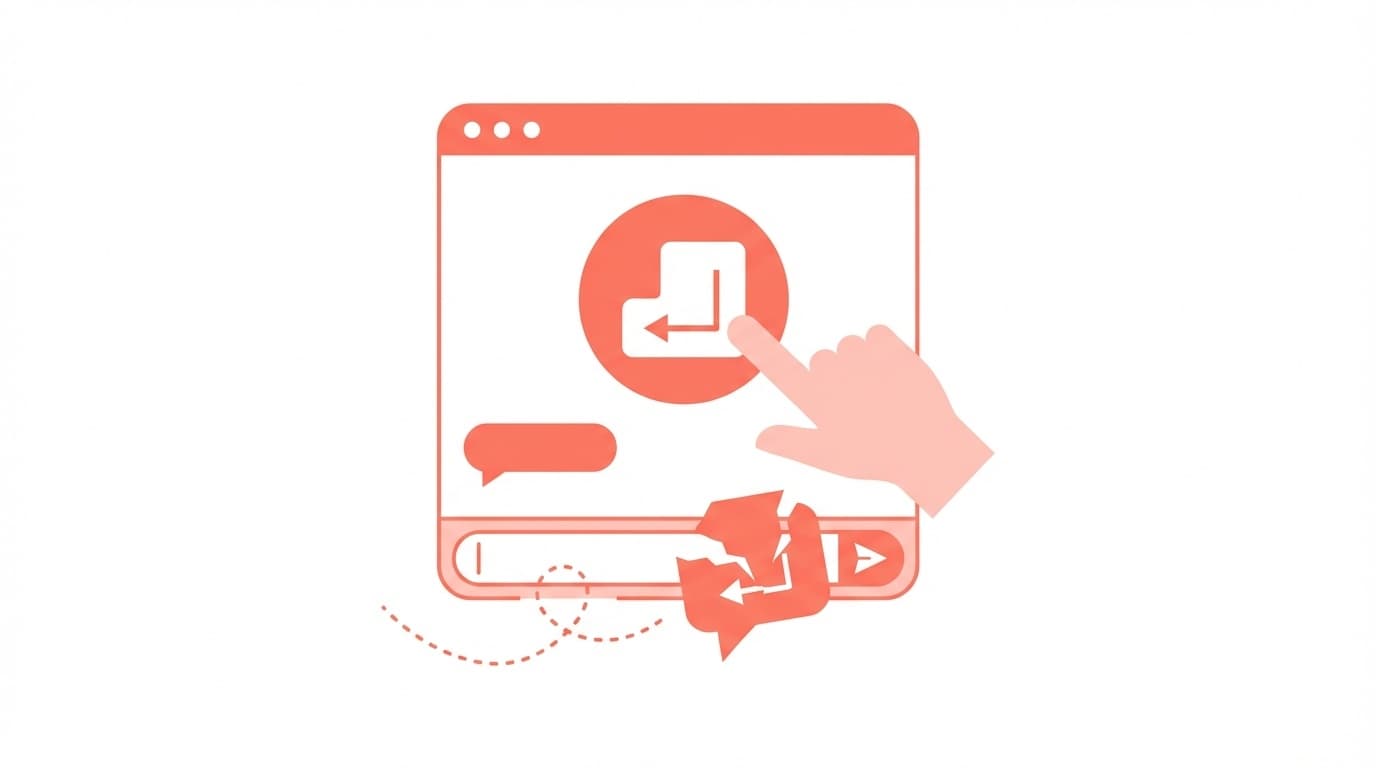 TeamsのチャットでEnterキーを押して誤送信してしまうイメージイラスト