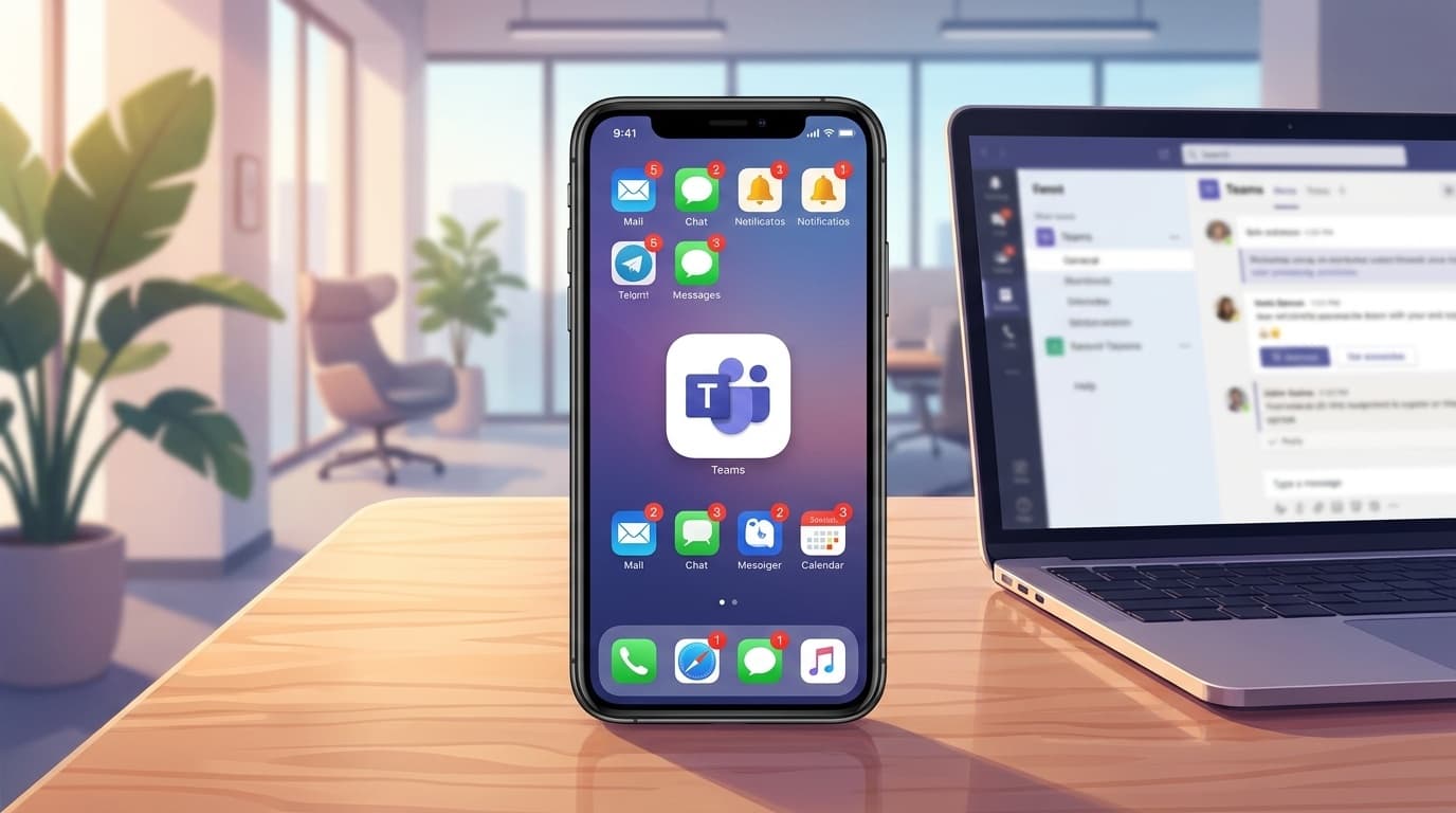 Teamsのスマホ通知が来ない問題の対処法イメージ