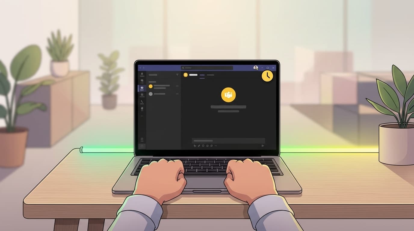 Teamsのステータスが退席中に変わるイメージ画像