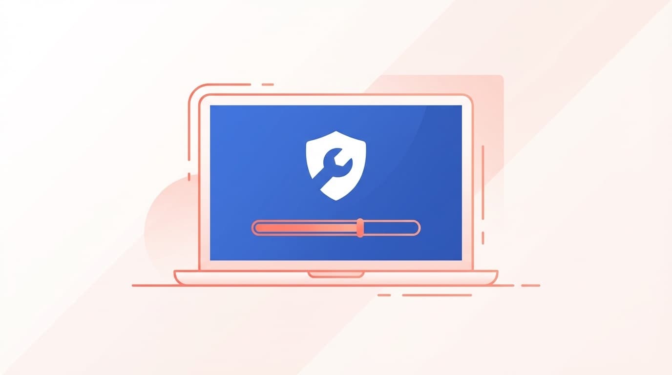 Windows回復環境でPCを修復するイメージイラスト