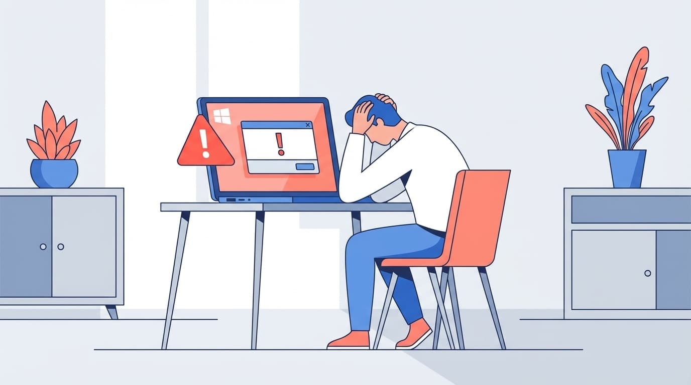 Windows 11でネットワークエラー0x800704cfが表示されたパソコンの画面イメージ