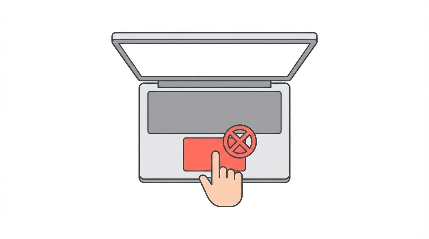 ノートパソコンのタッチパッドが反応しないイメージイラスト