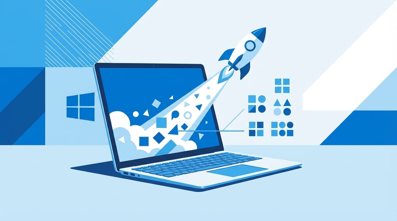 Windows 11のスタートアップアプリを整理してパソコンの起動を高速化するイメージ