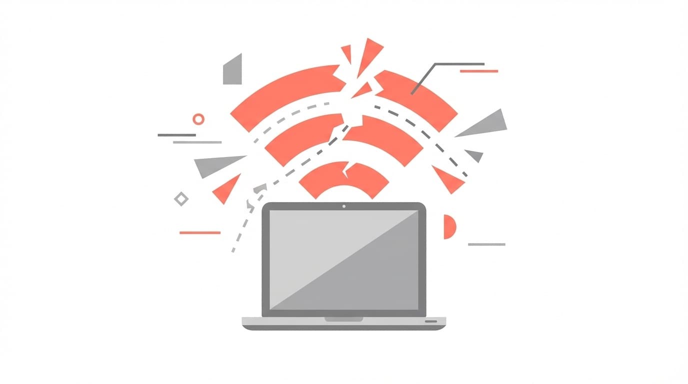 Windows 11でWi-Fi接続が切れる問題のイメージイラスト