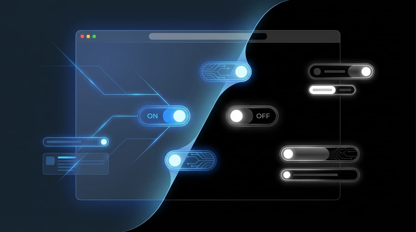 X(Twitter)のダークブルーDimモードからブラックLights Outモードへの変化を表すイラスト