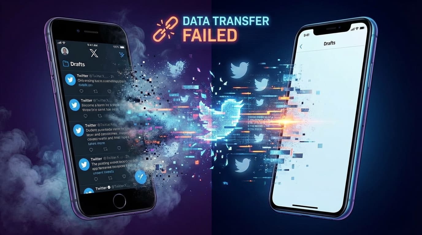 X(Twitter)の下書きが機種変更で消えた問題