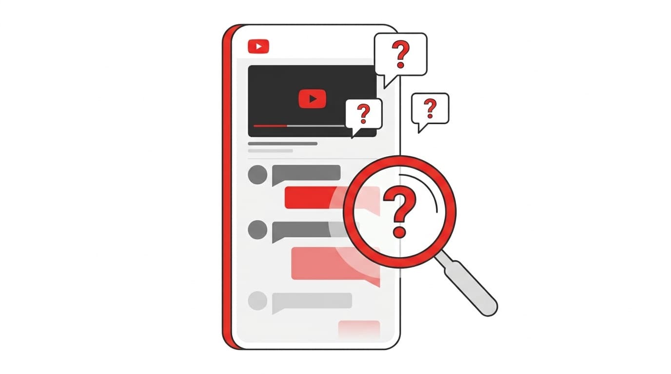 YouTubeのコメント欄でコメントが非表示になっている様子のイラスト