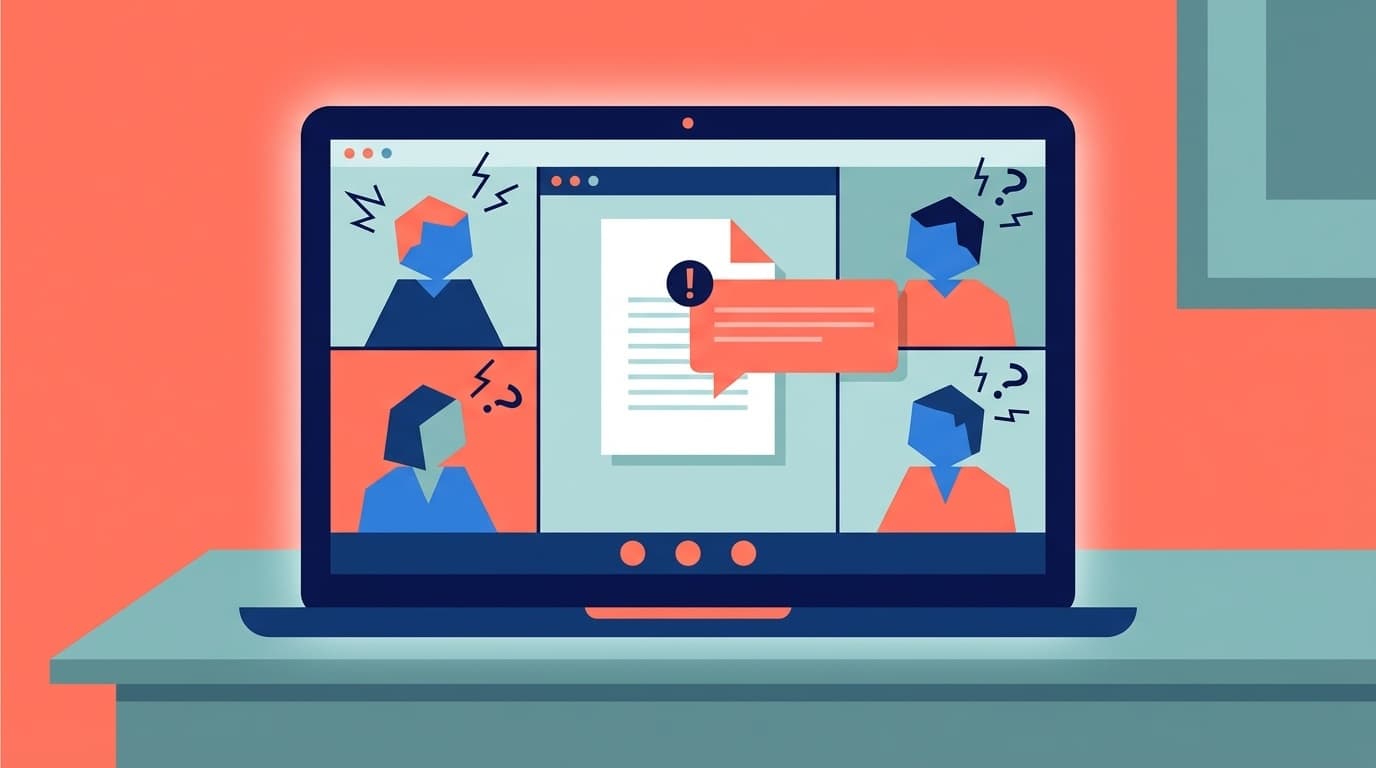 Zoom画面共有で通知が映ってしまうイメージイラスト